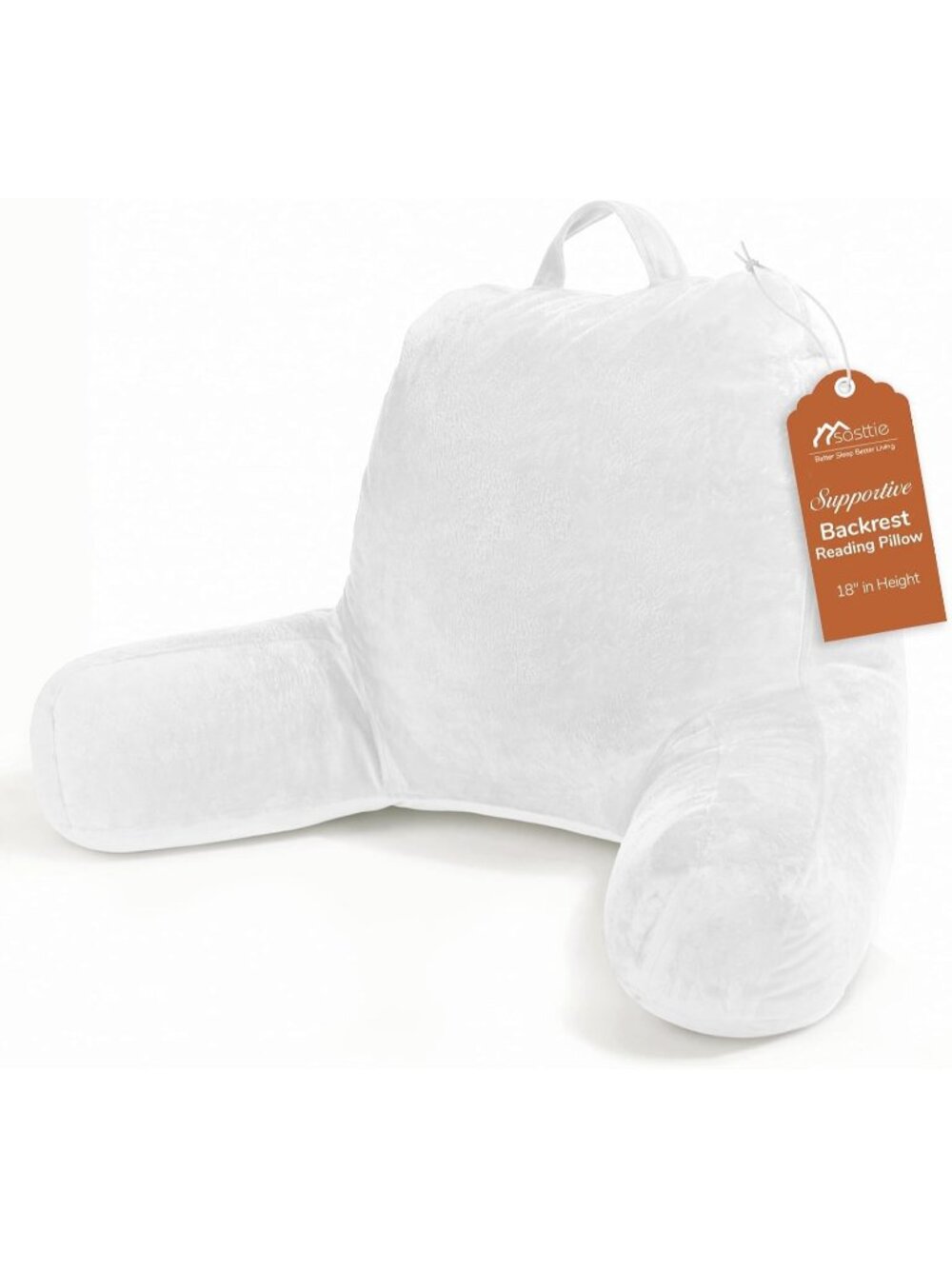 〽️Reading Pillow for Bed Back Pillow Sitting Up 18" Backrest Cushion White